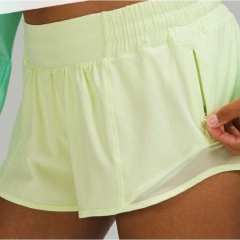 Lululemon light green hotty hot shorts